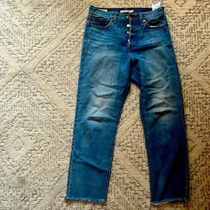 Levi’s blue denim, wedgie straight, size 26!